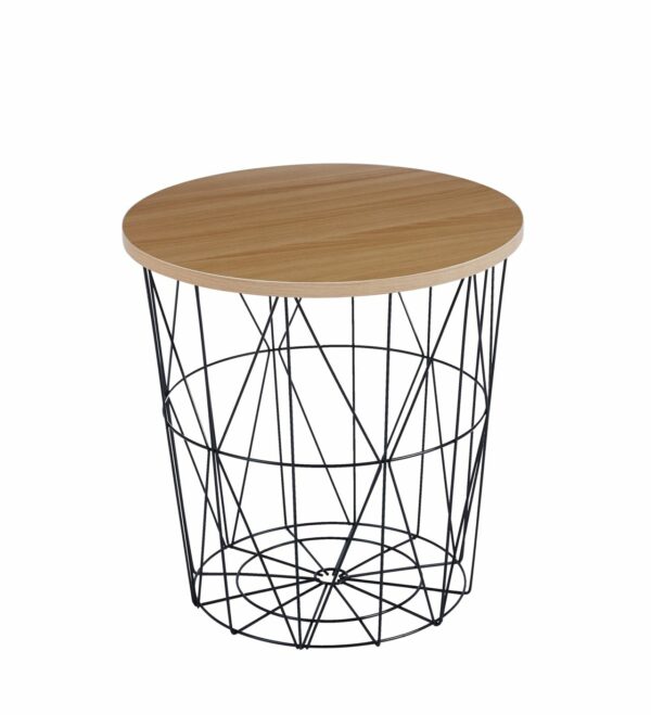 Stolik kawowy kosz szary z blatem MDF 42cm x 42 cm x 40 cm nowoczesny design