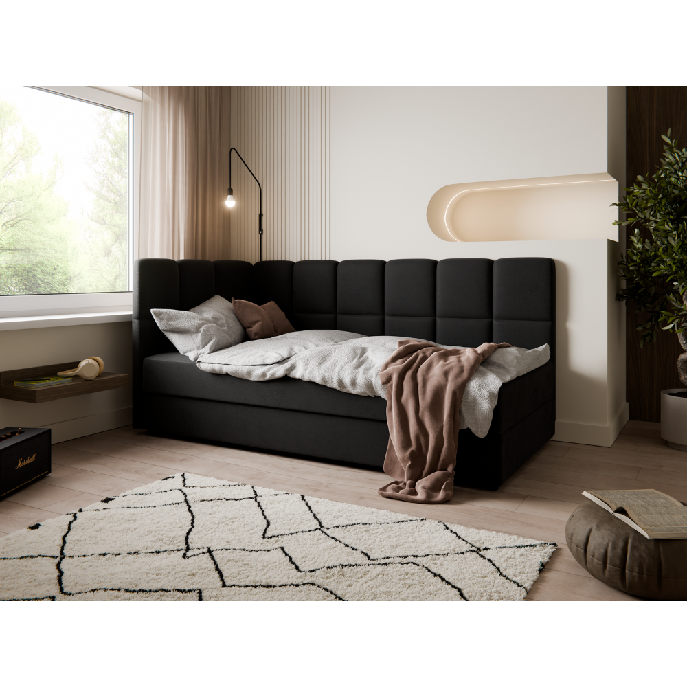 12 Łóżko tapicerowane z podwójnym panelowym zagłówkiem – najwyższy poziom komfortu i stylu