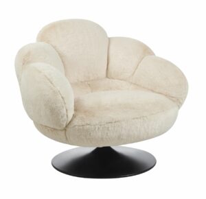 Fotel obrotowy 360° z tkaniny futerkowej – komfortowy fotel wypoczynkowy do salonu
