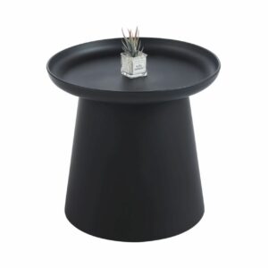 Okrągły stolik kawowy biały – nowoczesny stolik z tworzywa PP do salonu