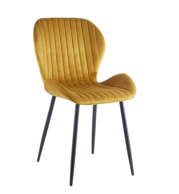 STAR Krzesło welurowe musztardowe nowoczesne loftowe
