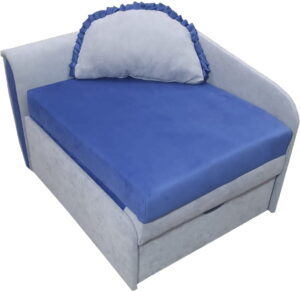 kanapa narożna w kolorze niebieskim