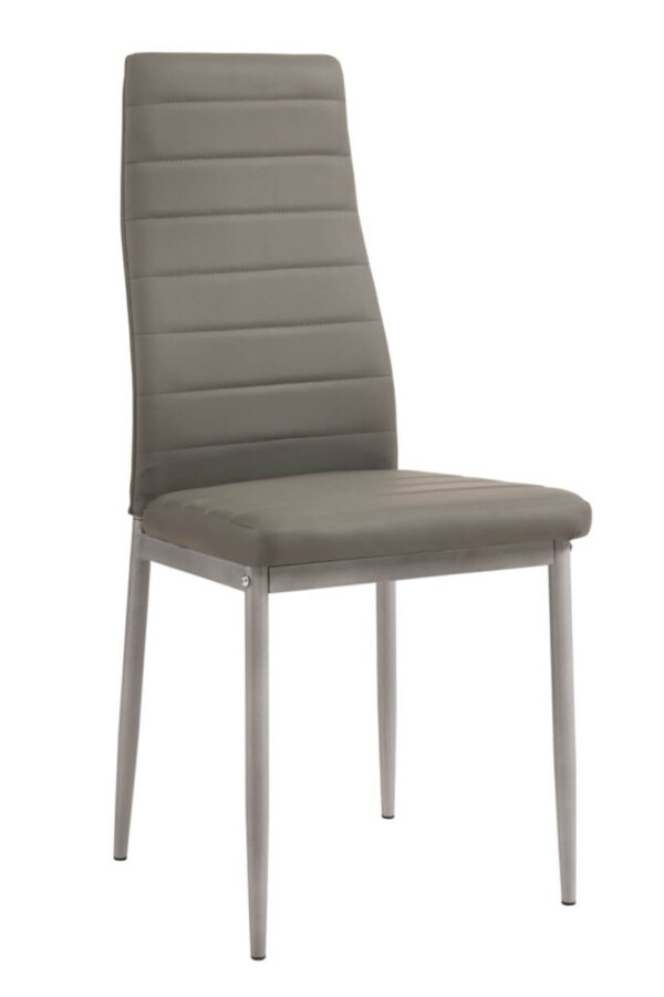 Krzesło do jadalni glamour – Früzz 2 – kolor szary – tapicerowane