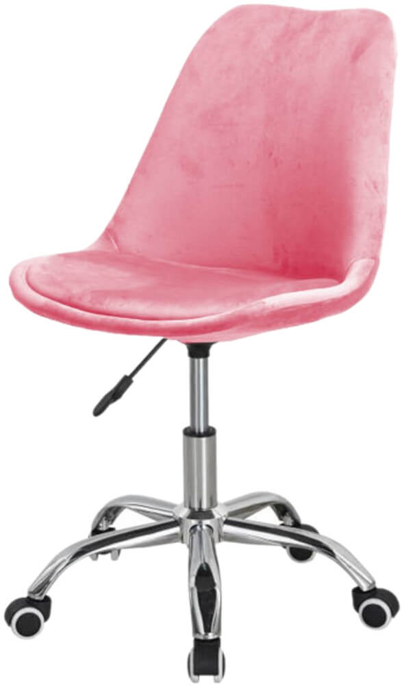 Rio – fotel obrotowy, krzesło obrotowe velvet różowe