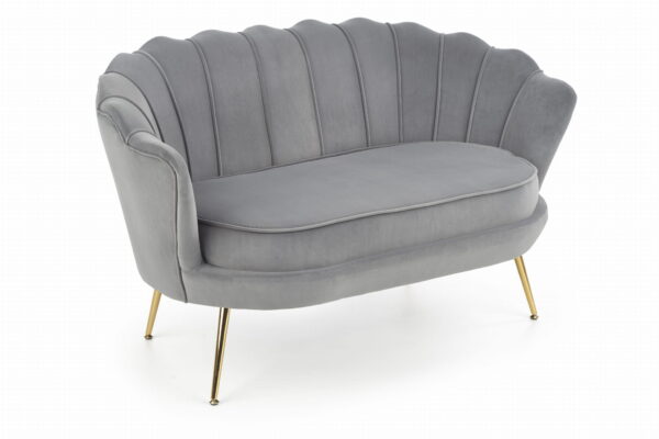 AMORINITO XL fotel wypoczynkowy popielaty, złote nogi, świetny do salonu, pokoju, poczekalni