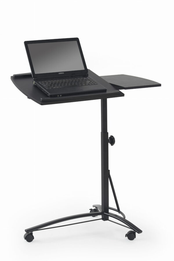 Stolik B14 na laptop, czarny stolik na kółkach