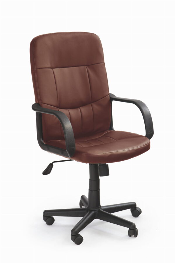 DENZEL fotel pracowniczy ciemny brąz krzesło obrotowe do biura