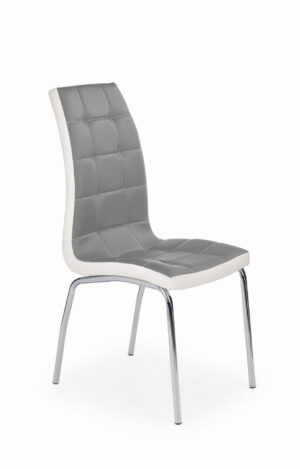 Krzesło do jadalni lub salonu (ekoskóra szaro-biała) K-186