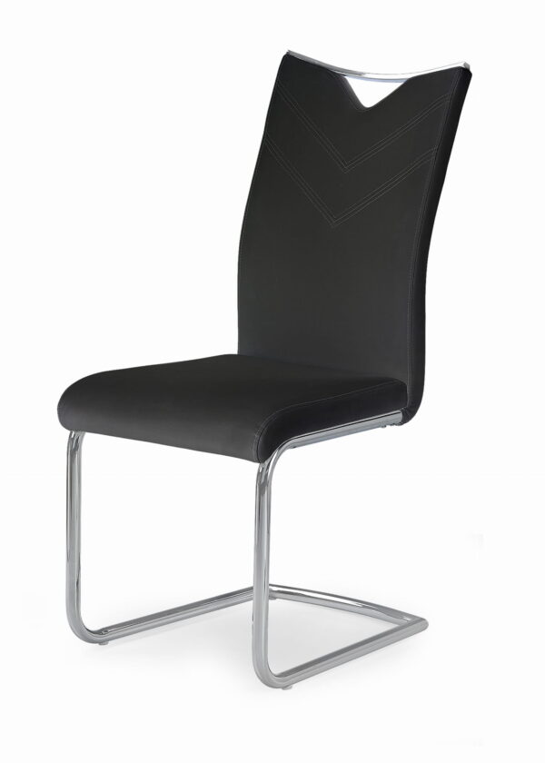 K224 krzesło czarny krzesło do jadalni lub salonu chrom