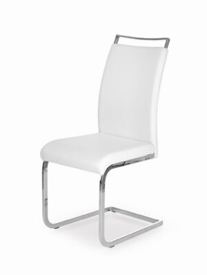 Krzesło do jadalni tapicerowane ekoskóra biała