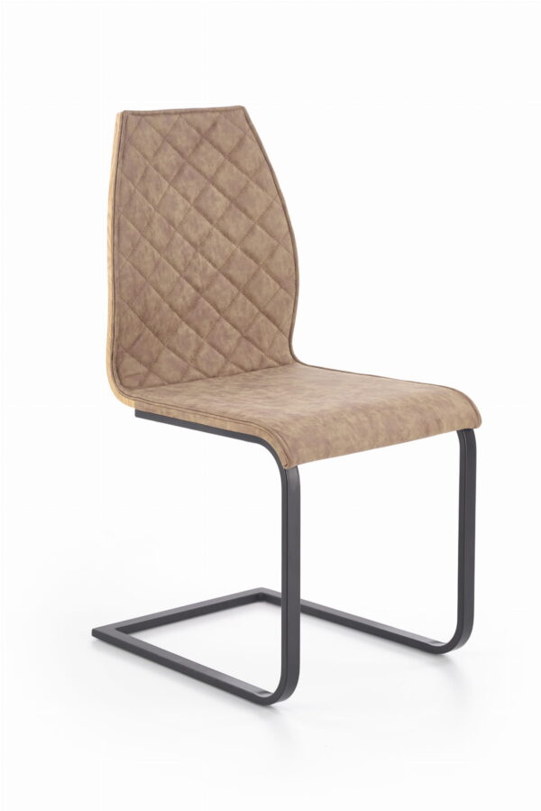 K265 krzesło czarny / brązowy / dąb miodowy loft do salonu lub jadalni