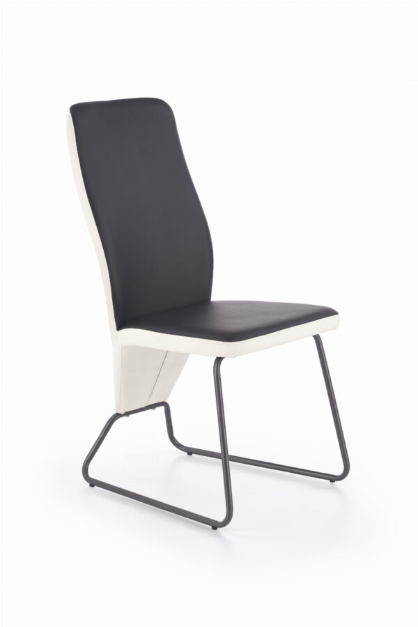 K300 krzesło czarny/biały krzesło do jadalni lub salonu chrom
