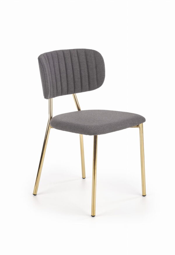 K362 krzesło szare/złote do jadalni lub salonu glamour