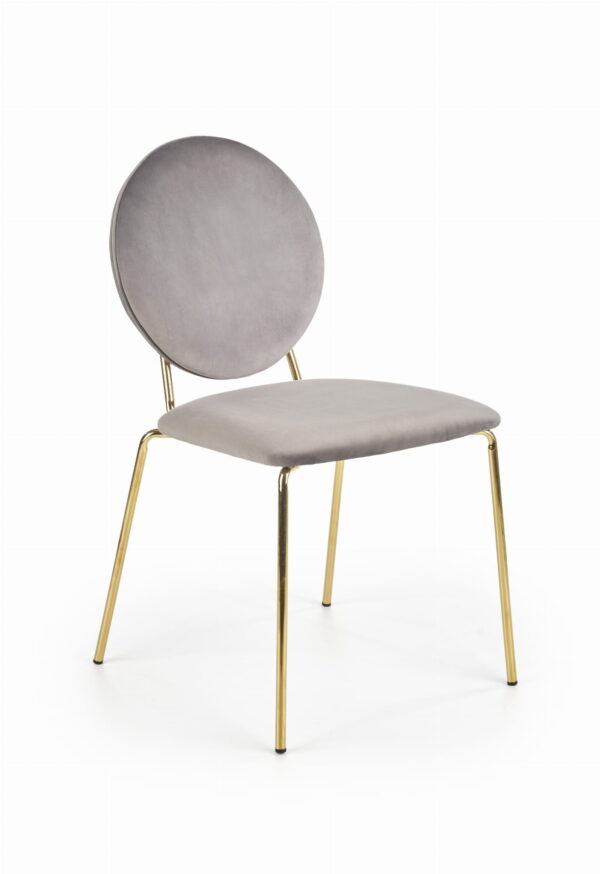 K363 krzesło szare/złote glamour do salonu lub jadalni