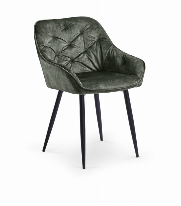 K418 krzesło ciemny zielony krzesło welur do jadalni lub salonu