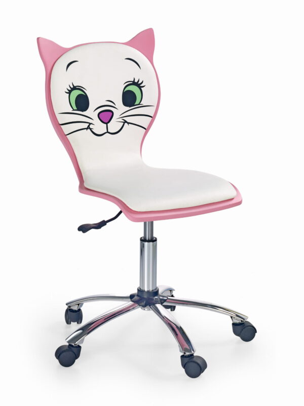 KITTY 2 fotel obrotowy biało-różowy krzesło obrotowe dla dzieci
