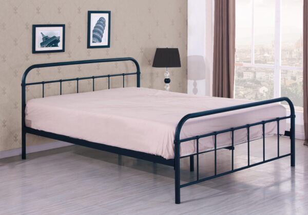 LINDA 120×200 cm łóżko czarne łóżko dwuosobowe loft
