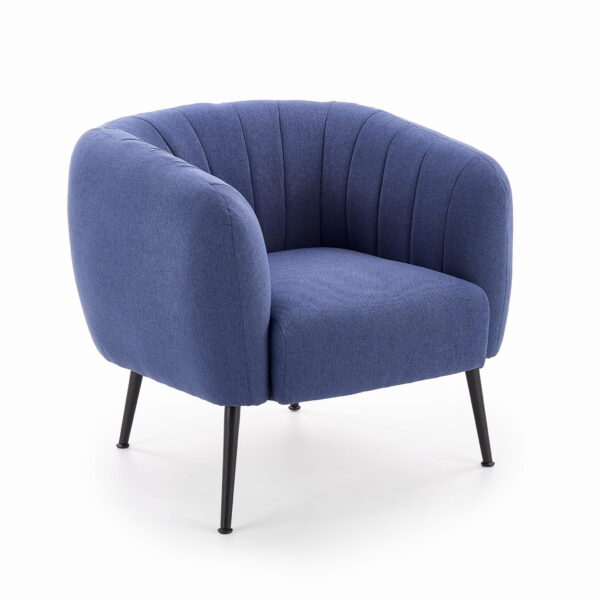 LUSSO niebieski fotel wypoczynkowy do salonu