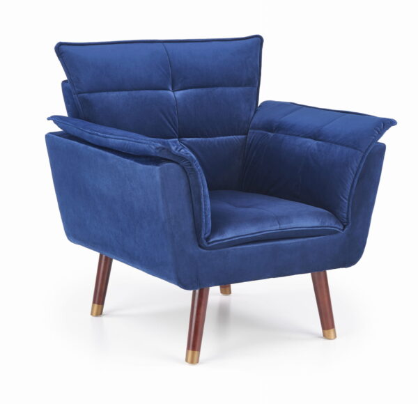 ROTIRE fotel wypoczynkowy niebieski skandynawski fotel do salonu