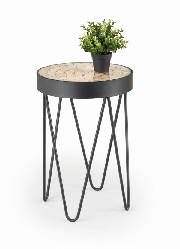 Ława NATURO 41×41 czarna loftowy stolik kawowy
