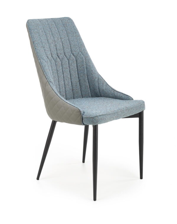 Krzesło K448 niebieskie/jasnoszare loftowe krzesło do jadalni