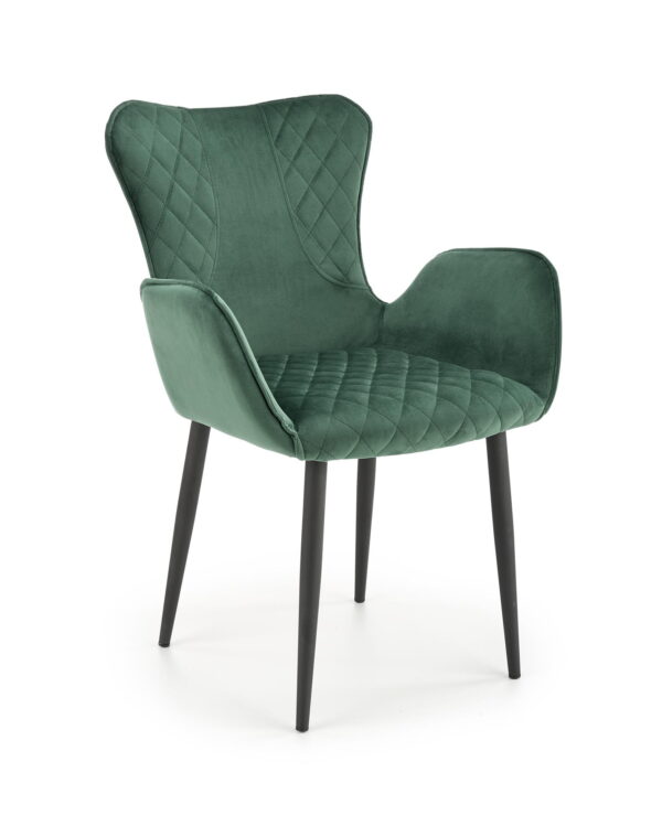 Krzesło K427 VELVET ciemnozielone glamour loft pikowania