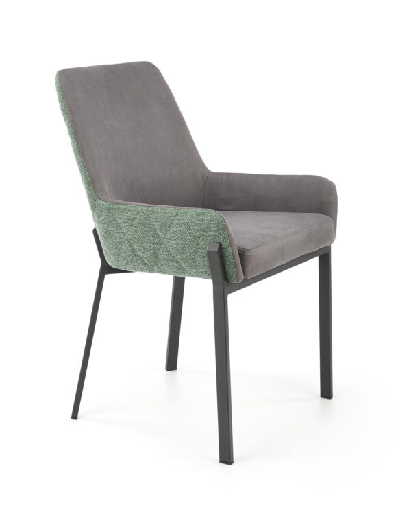 Krzesło K439 zielone/ciemnoszare krzesło loft do salonu