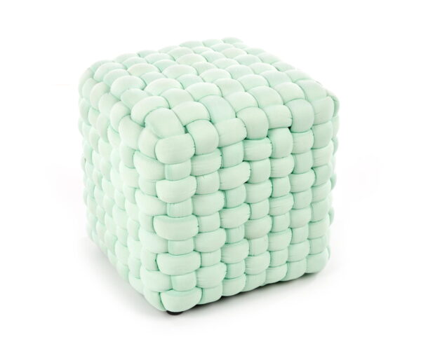 Pufa RUBIK jasnozielona podnóżek