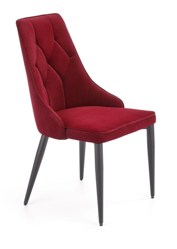 Krzesło K365 VELVET bordowe loftowe krzesło do salonu