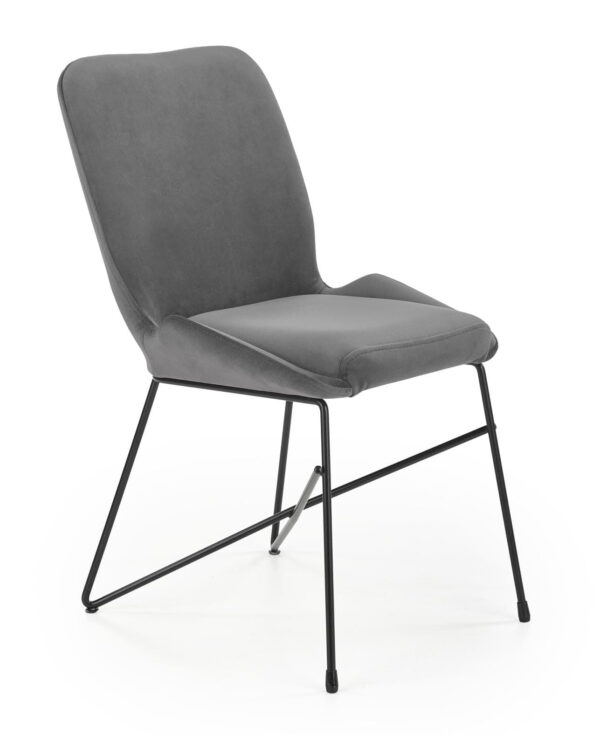 Krzesło K454 VELVET szare loftowe krzesło do salonu lub jadalni