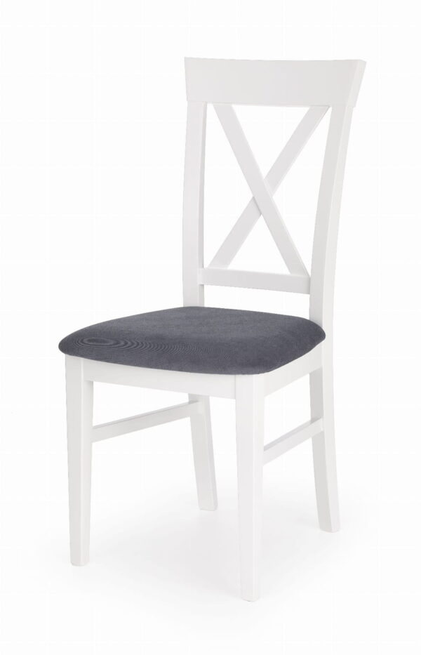 Krzesło BERGAMO białe/szare klasyczne krzesło do jadalni