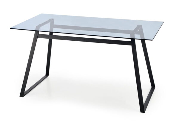 HERALD stół, blat – dymiony, stelaż – czarny stół szklany do salonu