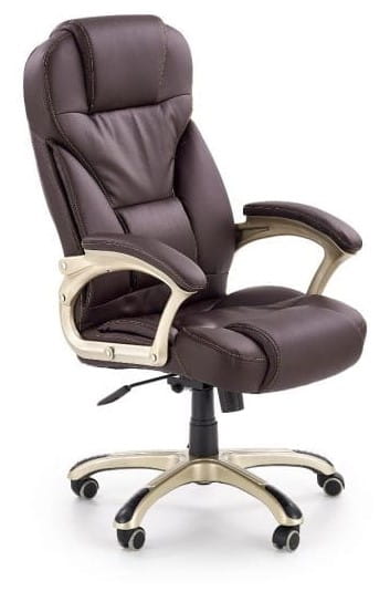 DESMOND fotel gabinetowy ciemny brąz krzesło obrotowe do biura