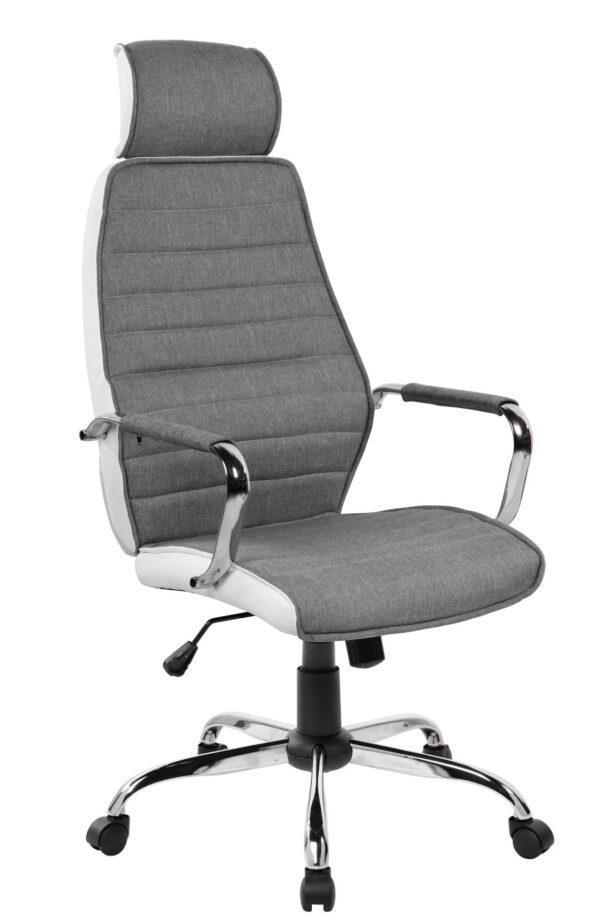 Tilt – Fotel biurowy szaro/biały, krzesło obrotowe, fotel gamingowy