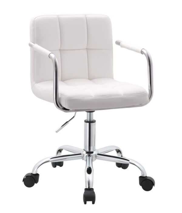 Norway – Fotel biurowy (biel), krzesło obrotowe z regulacją.