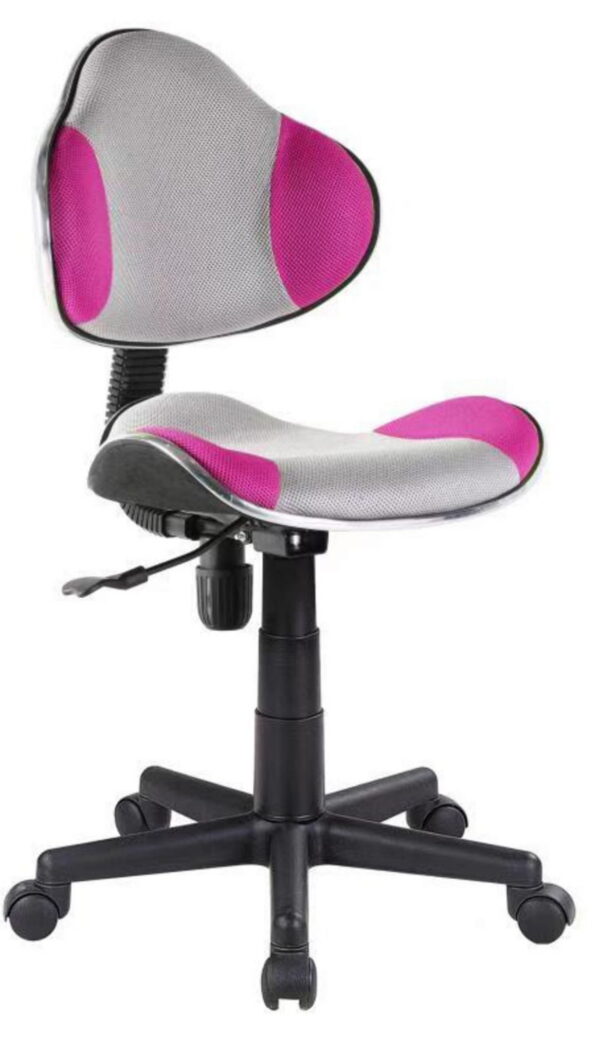 Fotel biurowy/obrotowy – Hazi (różowo/szare), krzesło obrotowe.