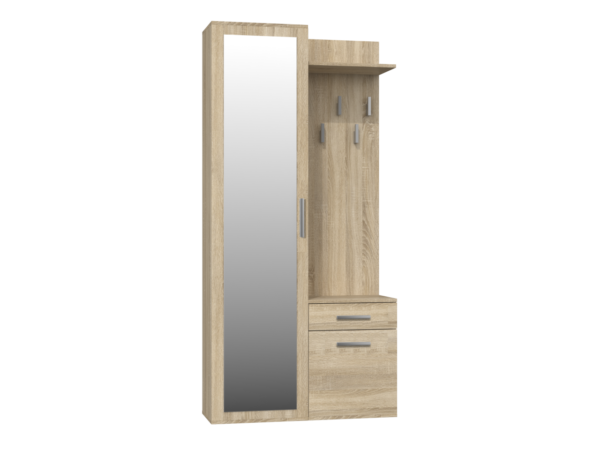 Garderoba DUO – Garderoba (sonoma) z lustrem, garderoba do przedpokoju