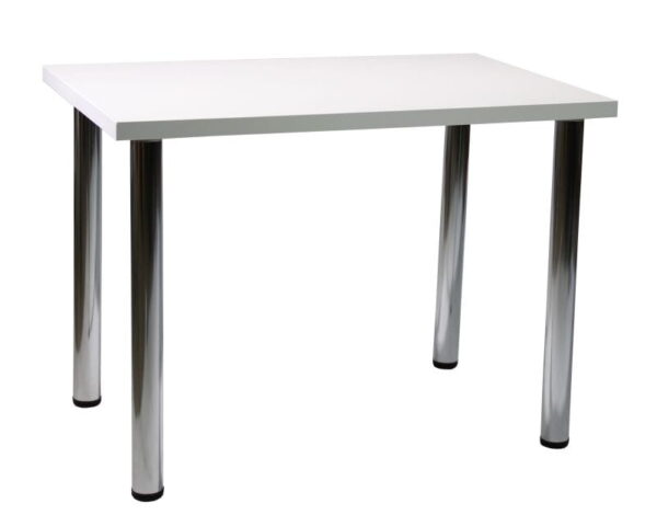 Stół do kuchni/jadalni Salomon – 02 (biały połysk) 64×102 – chromowane nogi