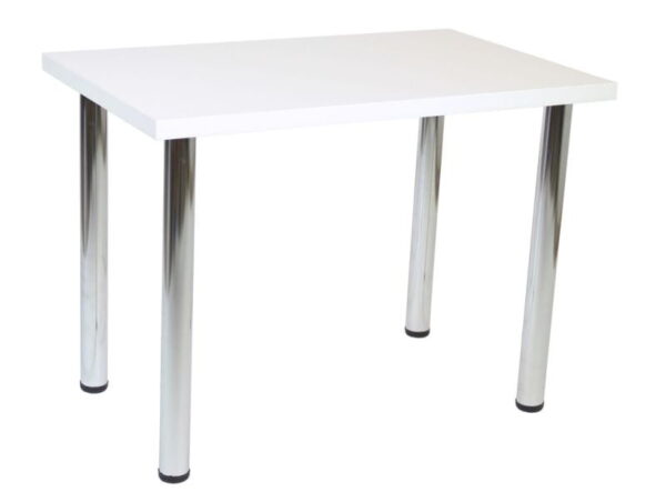 Stół do kuchni/jadalni Salomon – 02 (biały mat) 64×102 – chromowane nogi