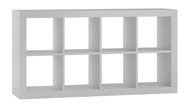 Regał K4 (2×4) – Prostokątny regał komorowy do salonu/pokoju (biały)