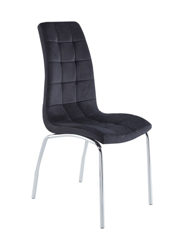 Marlon – Krzesło tapicerowane do jadalni/salonu, Velvet/Welur – Czarne