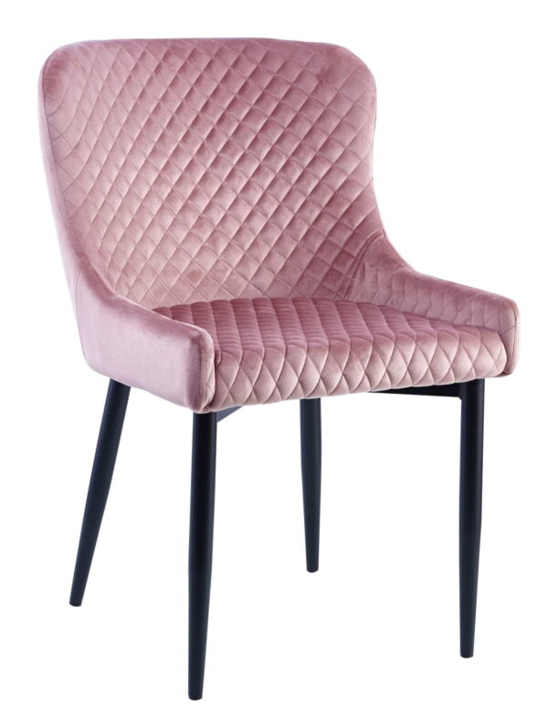 Krzesło do jadalni/salonu Wellington Velvet/Welur – pudrowy róż