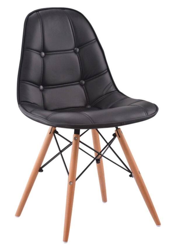 Krzesło Scandi 3 – Krzesło do jadalni w stylu skandynawskim (czarny)