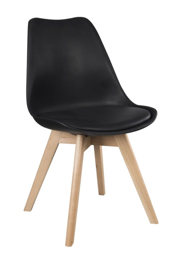 Krzesło Scandi 2 – Krzesło do jadalni w stylu skandynawskim, Kolor – (czarny)