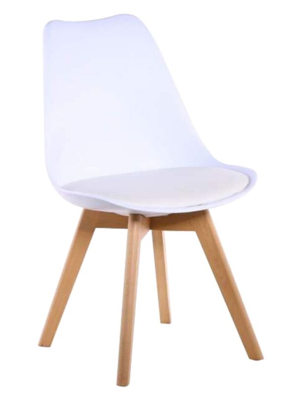 Krzesło Scandi 2 – Krzesło do jadalni w stylu skandynawskim, Kolor – (biały)