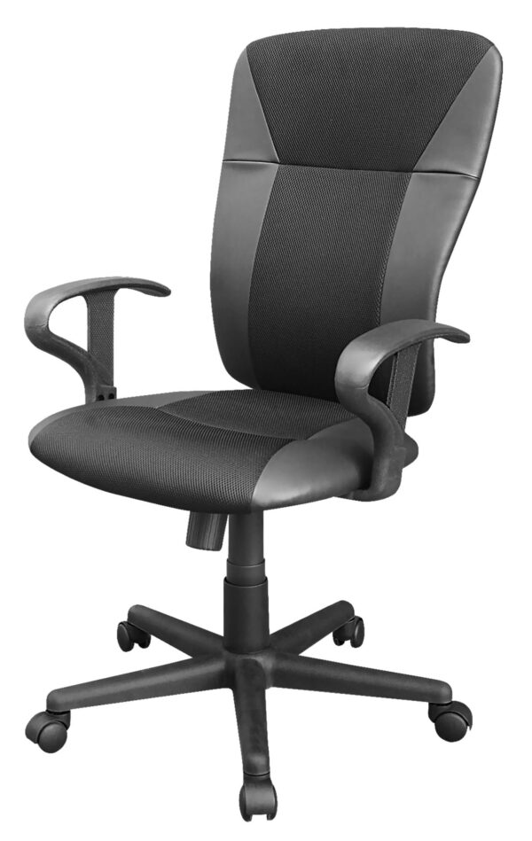 Krzesło obrotowe – Young 2 czarny, Ekoskóra+siatka membranowa