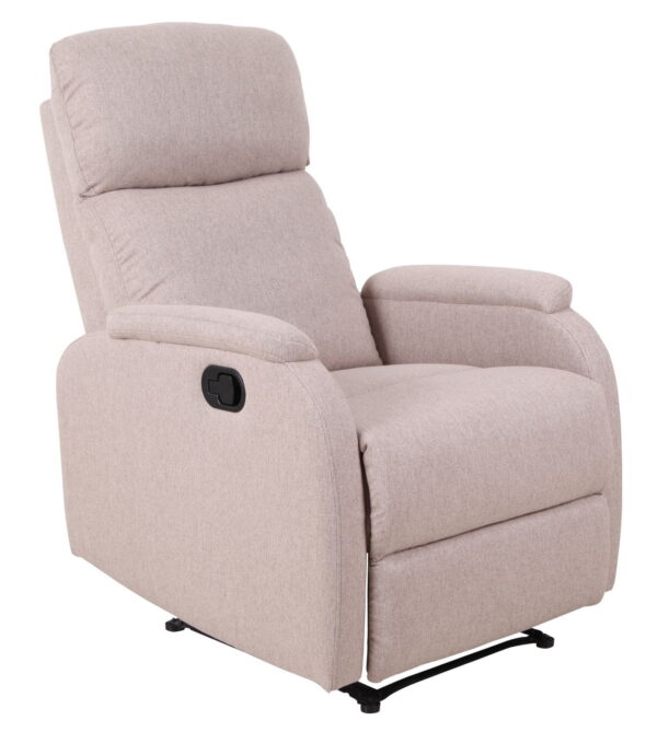 Nowoczesny rozkładany fotel – Relax – kolor (beż) – Fotel z podnóżkiem