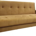 Kanapa sofa "Houston" rozkładana z funkcją spania w kolorze musztardowym