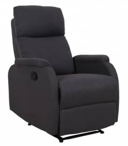 Nowoczesny rozkładany fotel – Relax – kolor (czarny) – Fotel z podnóżkiem