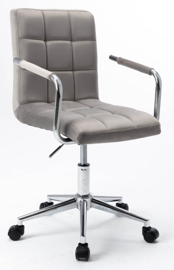 Fotel obrotowy NORWAY 2 Velvet (szary), krzesło obrotowe z regulacją